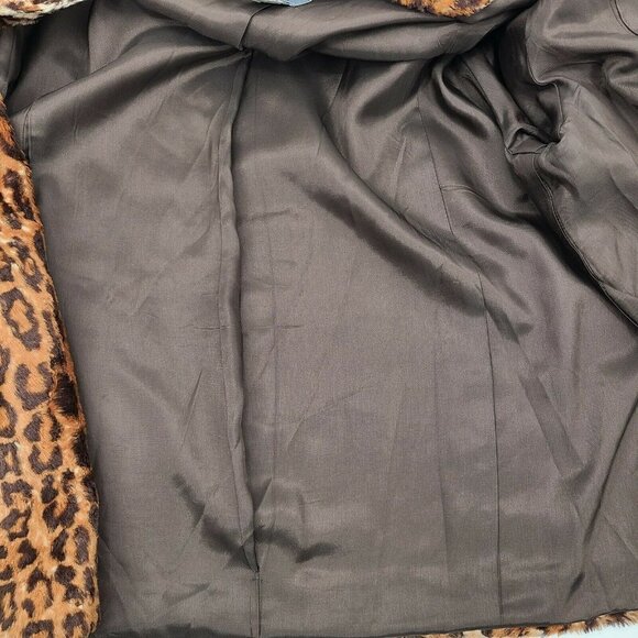 Adec Rouge Ligne Leopard Jacket Womens 14/48 Pockets Snap Coat - Picture 8 of 8